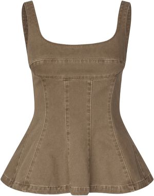 2453 Double Rinse Denim, Elevated Structured Top