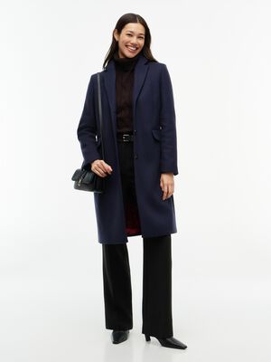 Manteco Wool Blend Slim Single Breasted Coat