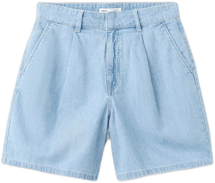 Mid-rise denim bermuda shorts with