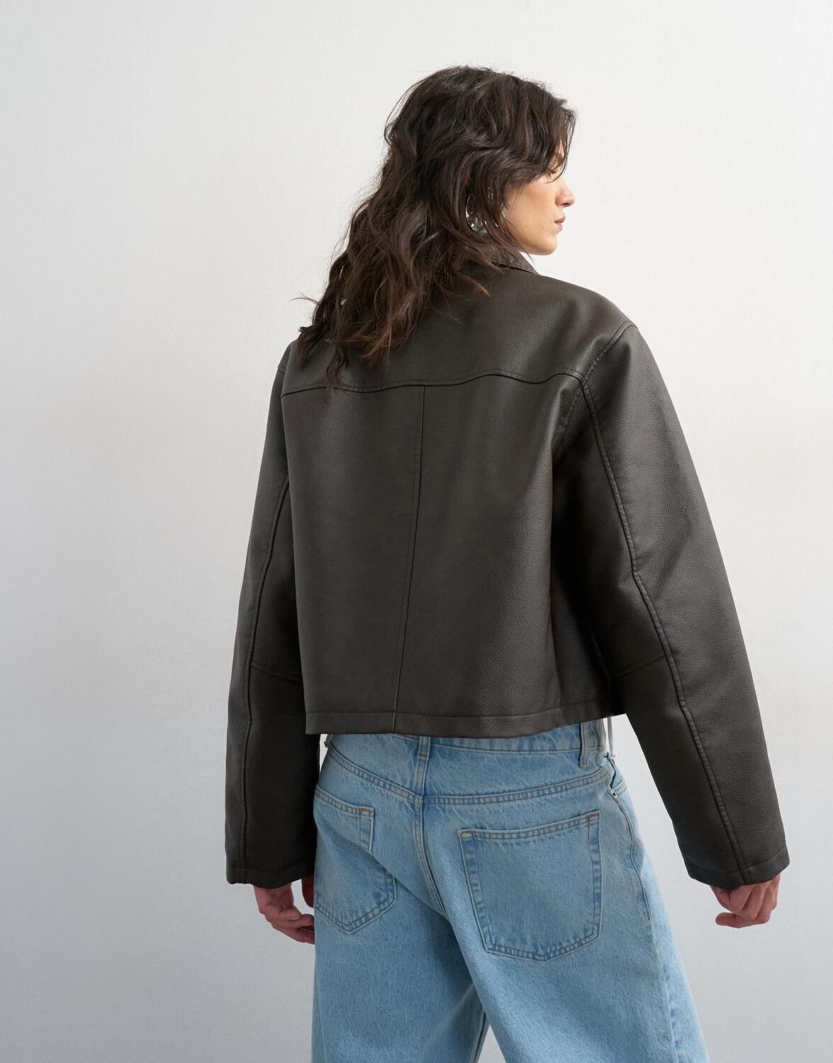 Tsthit Cropped Coated Jacket Otw