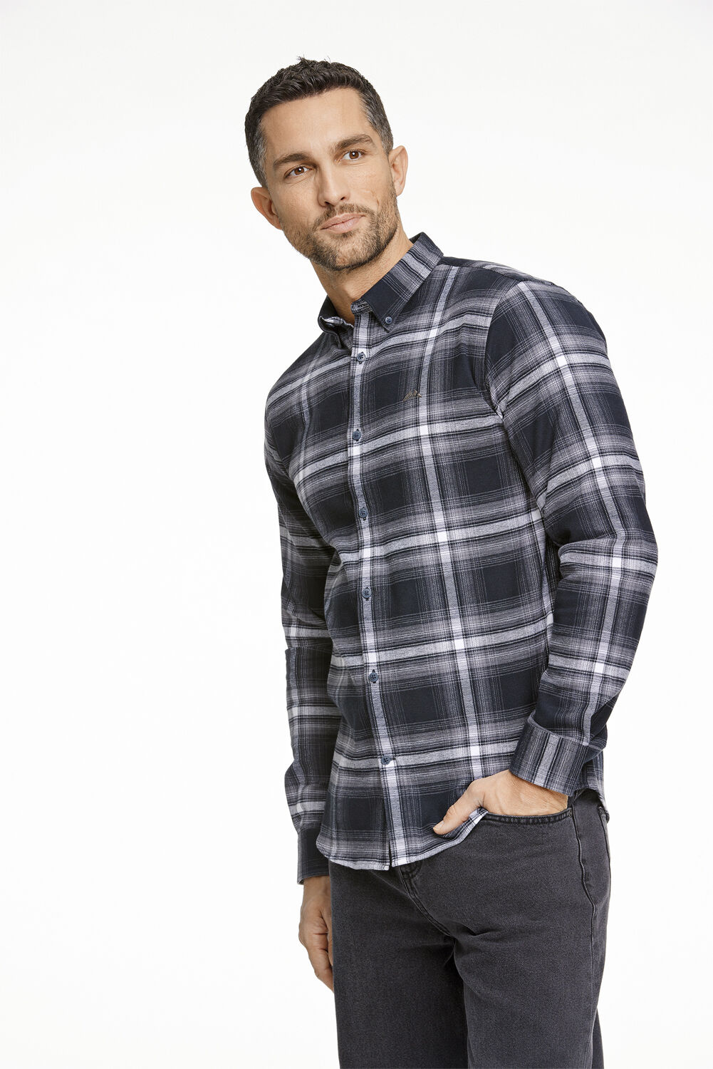 Brushed checked shirt L/S