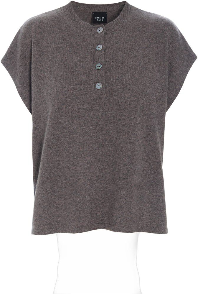 Kumo cashmere bluse med knapper
