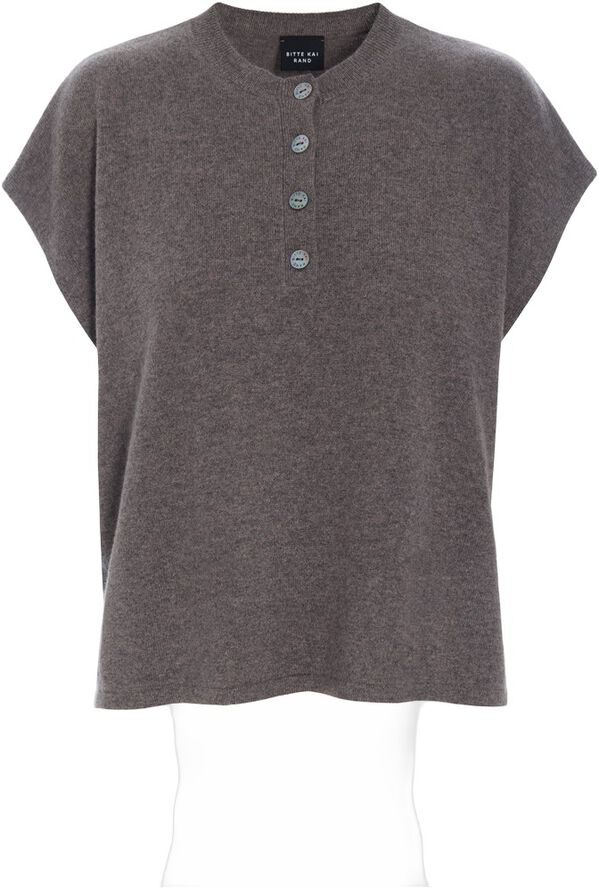 Kumo cashmere bluse med knapper