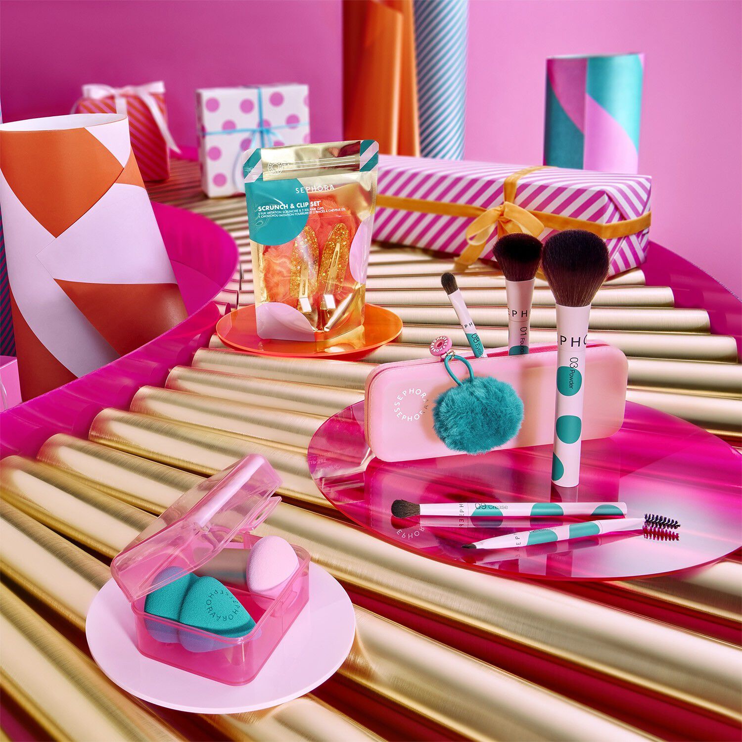 KIT CHOUCHOU ET PINCES - Set med h&aring;raccessoarer