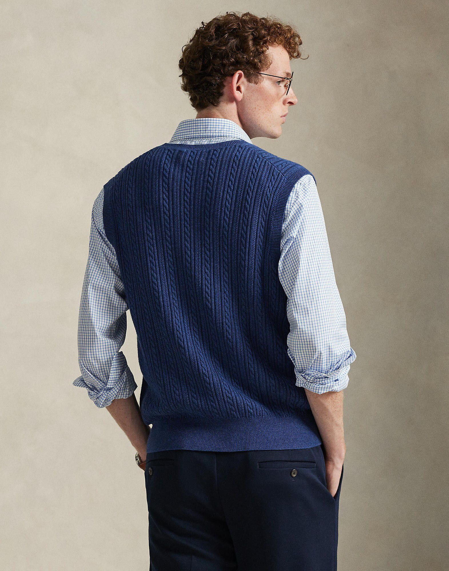 Cable-Knit Cotton Sweater Vest