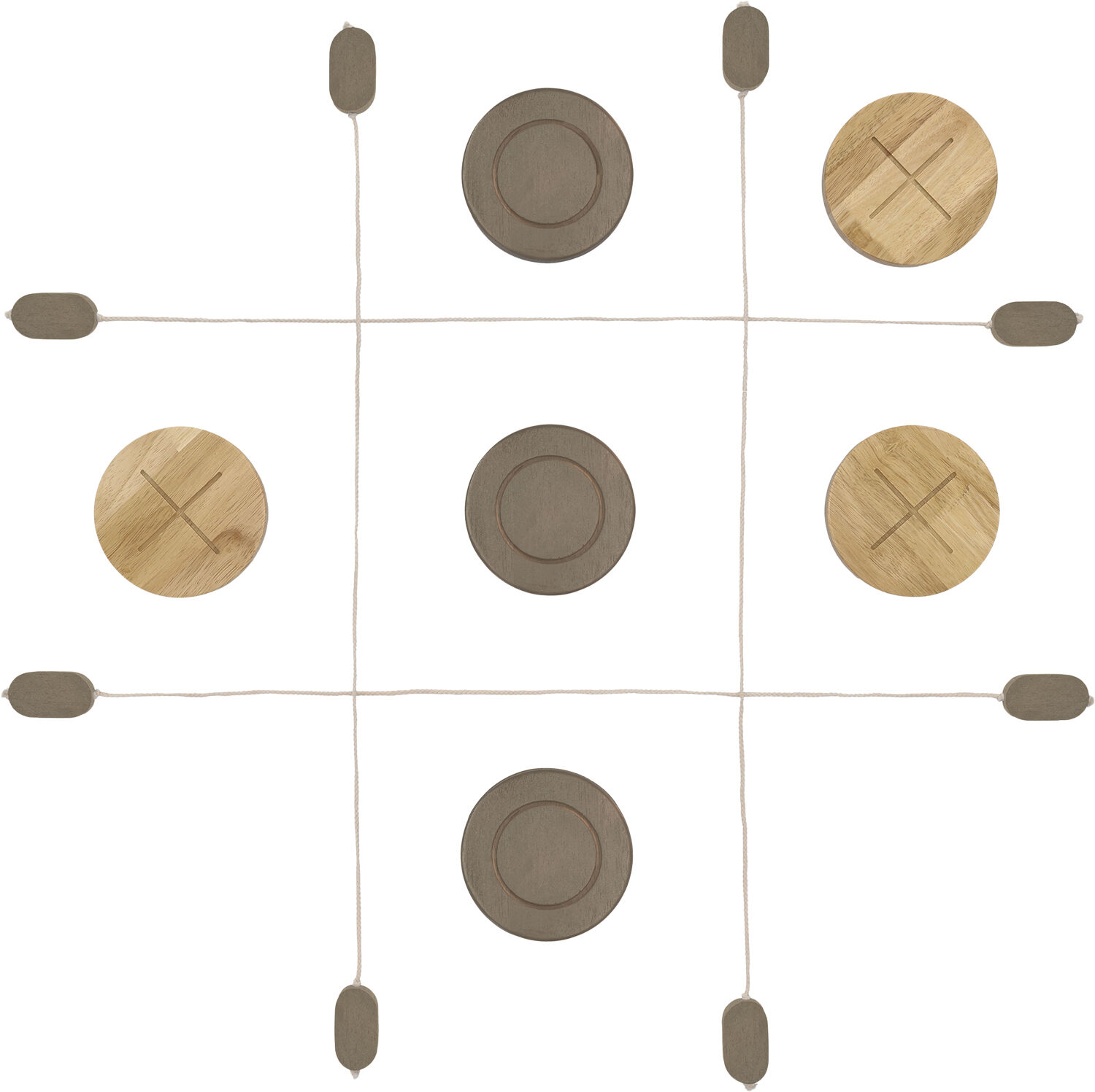 Tre i rad 90 x 90 cm Gr&aring;/Brun Gummitr&auml;