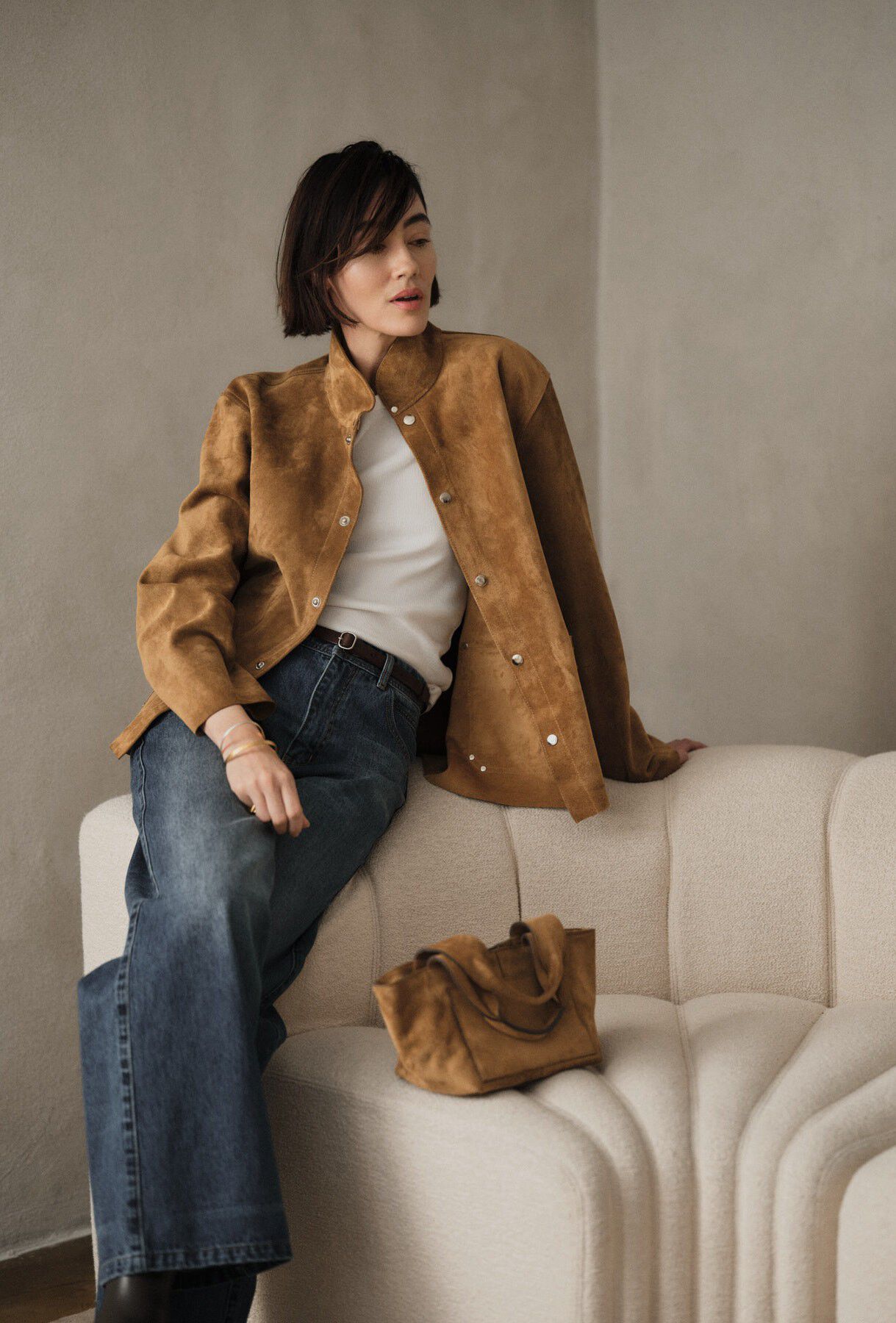 Heavy suede jacket - Thelma