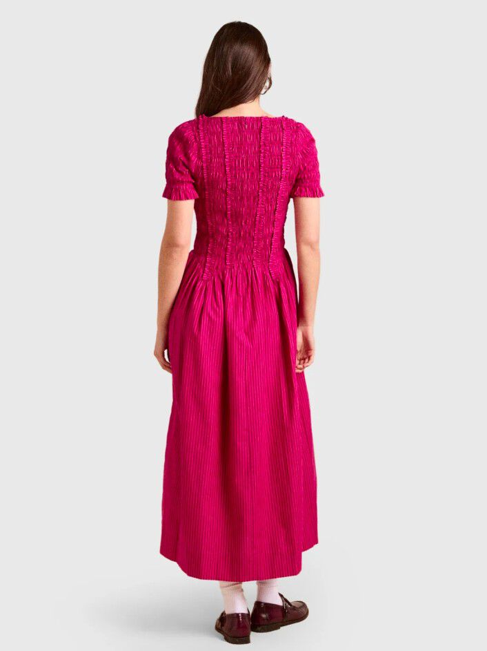 RAPHAELA RUFFLE MIDI DRESS - BERRY BUSINESS
