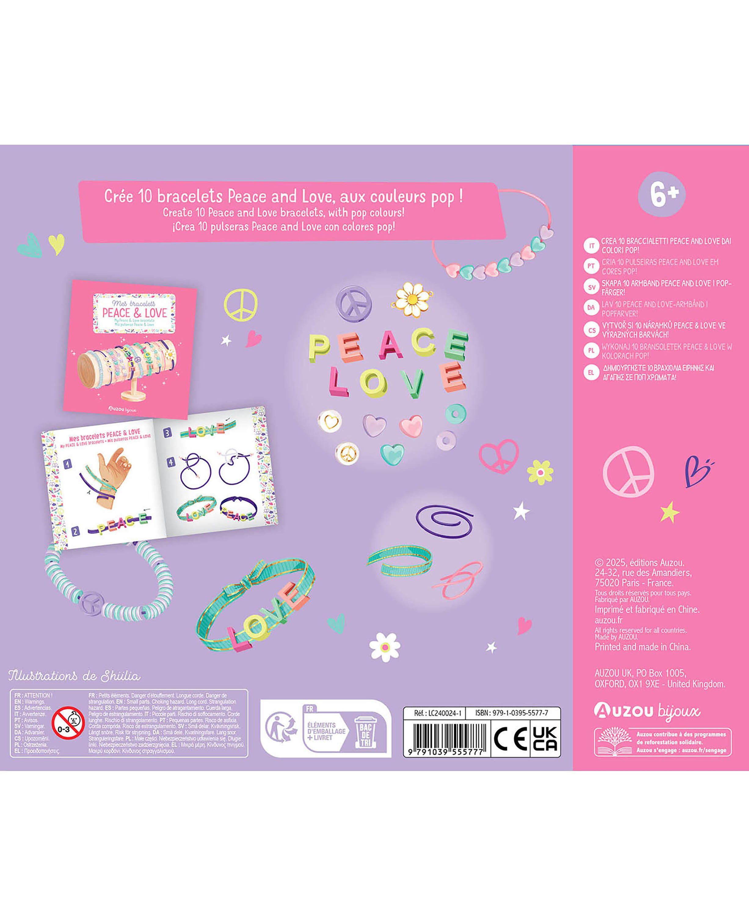 Auzou - Jewellery Factory - Peace & Love armb&aring;nd