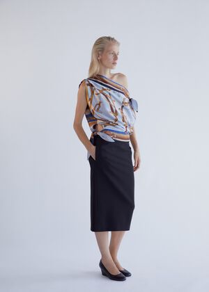 Knot print blouse
