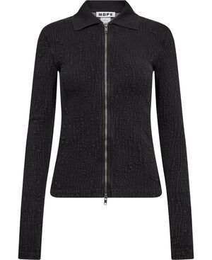 Lyra zip cardigan Faded Black Interlock-36