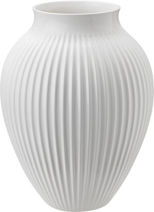 Knabstrup vas H 36. 5 cm ripple white