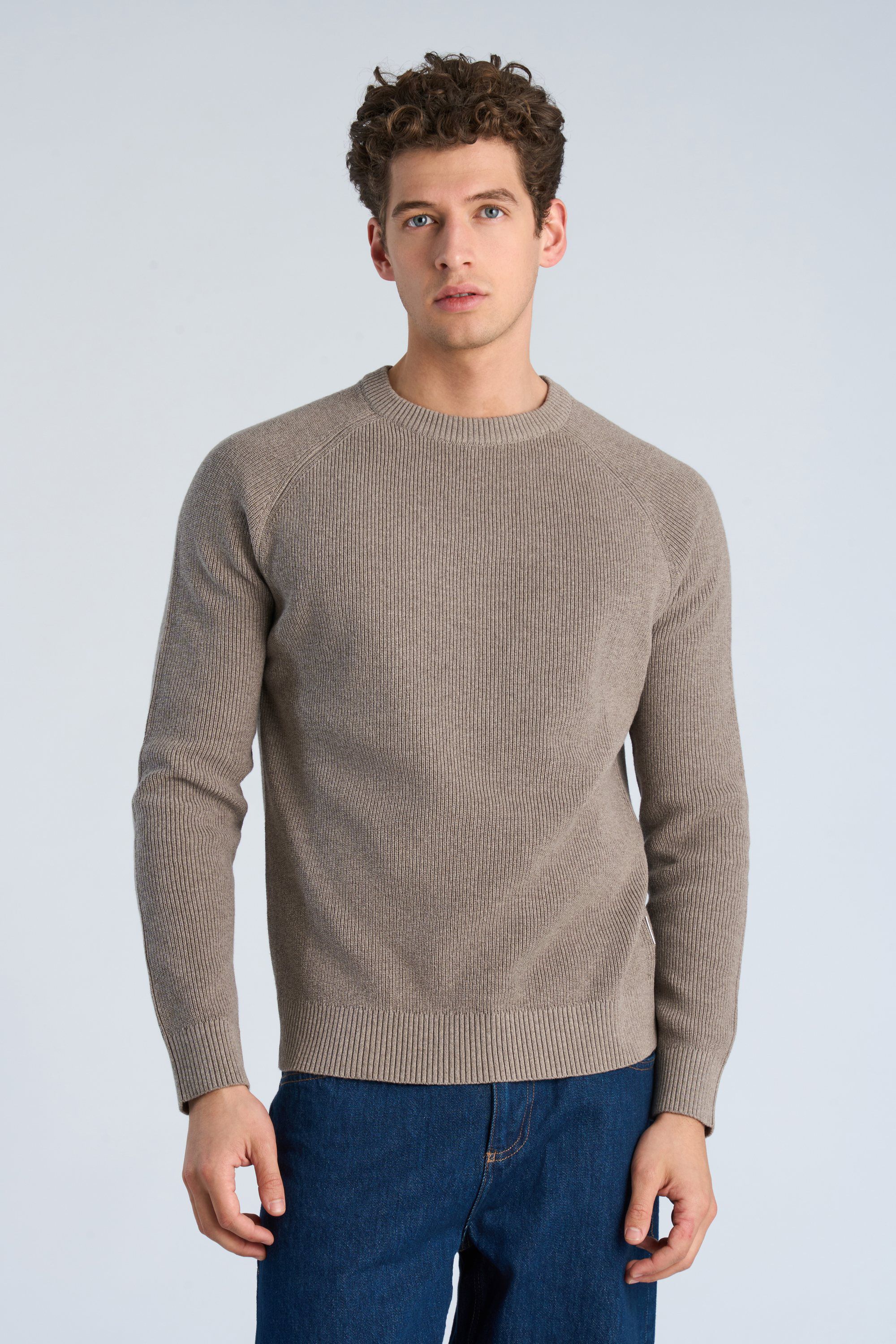 Ribbed L/S o-neck knit