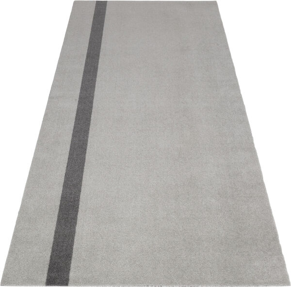 Løber, 90x200 cm, stripe vertical lysegrå/steelgrey