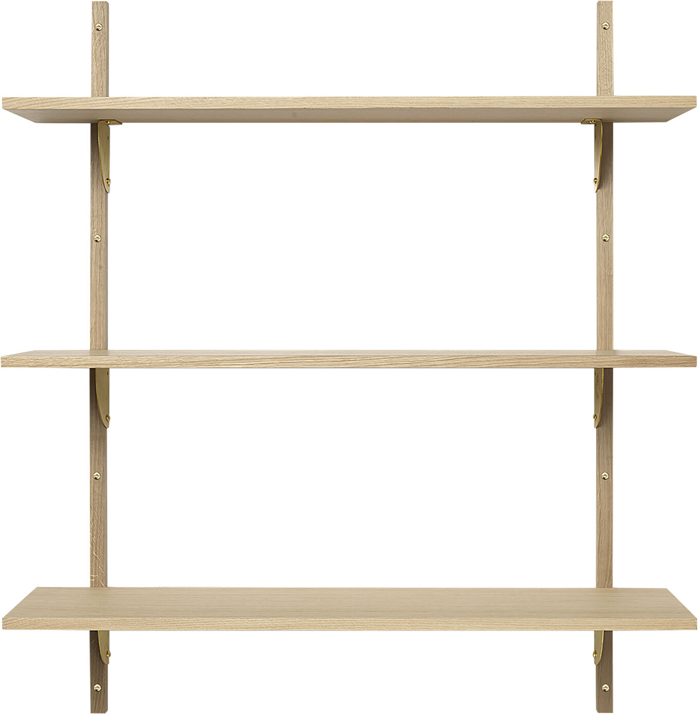 Sector Shelf T/W - Oak - Brass