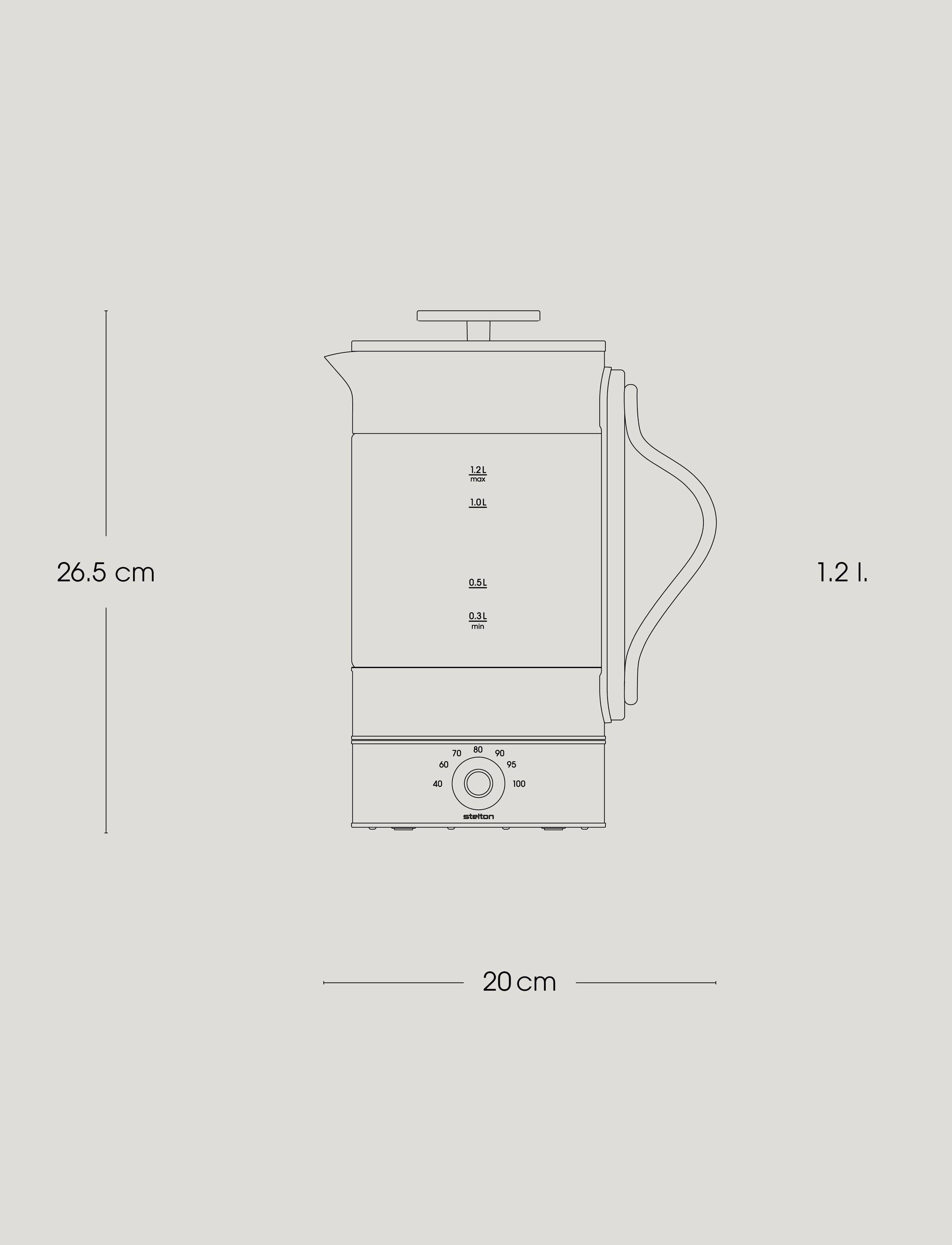 Emma vattenkokare (EU) 1.2 l. clear/sand