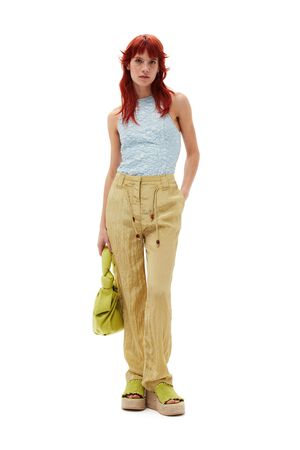 Shiny Tech Mid-High Waisted Pants
