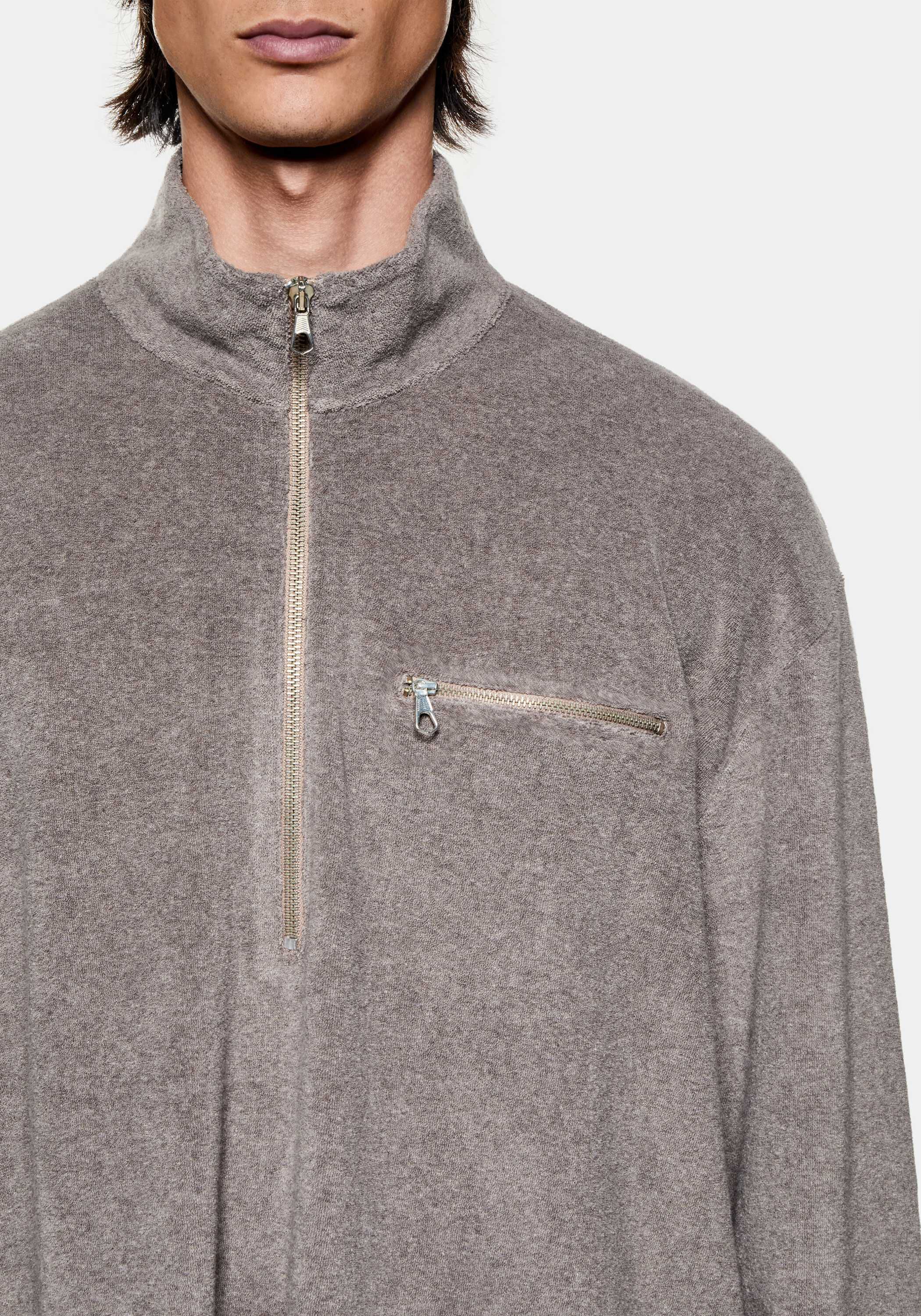 TOWELLING QUARTER ZIP