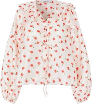 2067 Flat Textured Poly, Gathered Long Sleeve Top