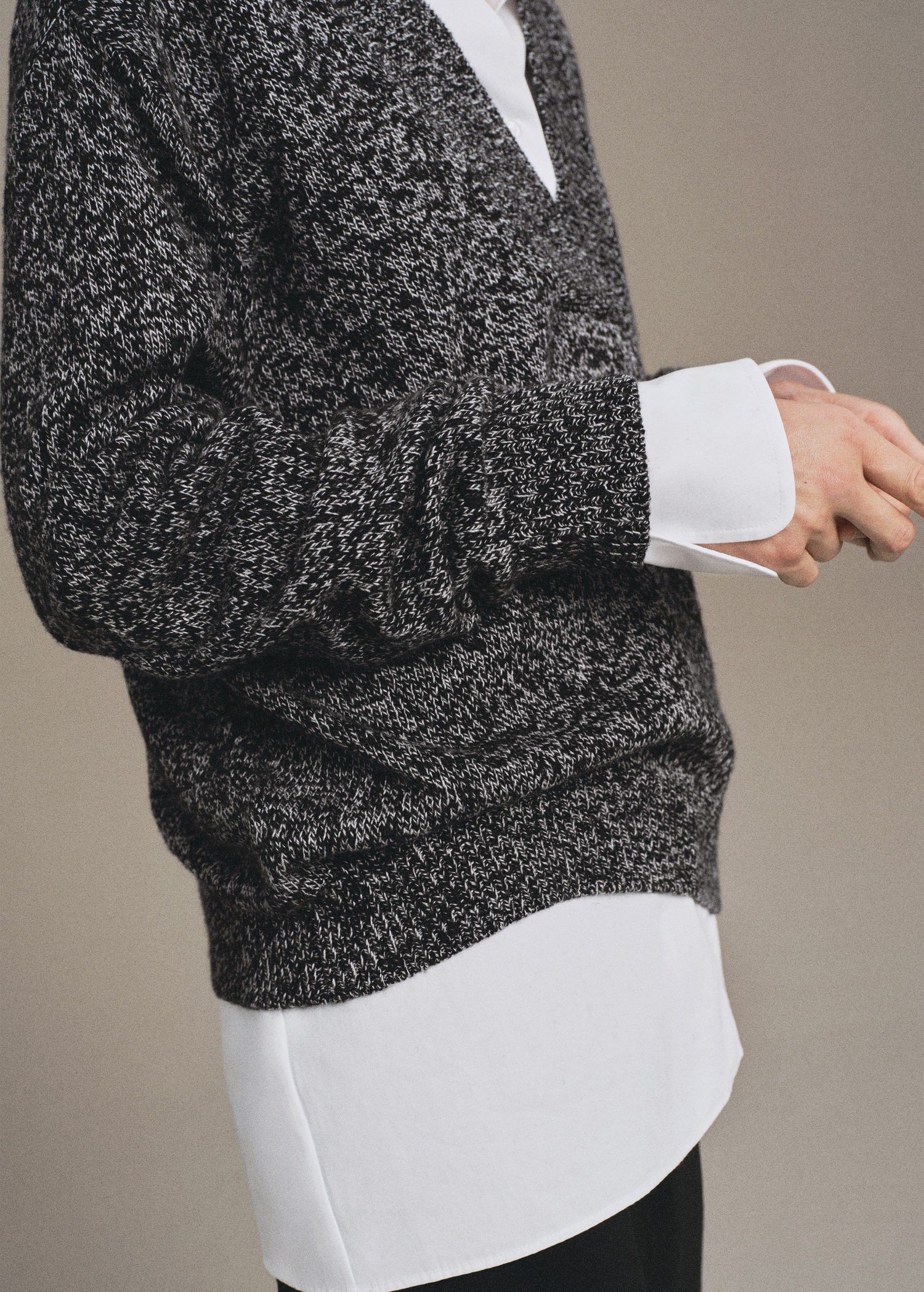 Speckled V-neck sweater