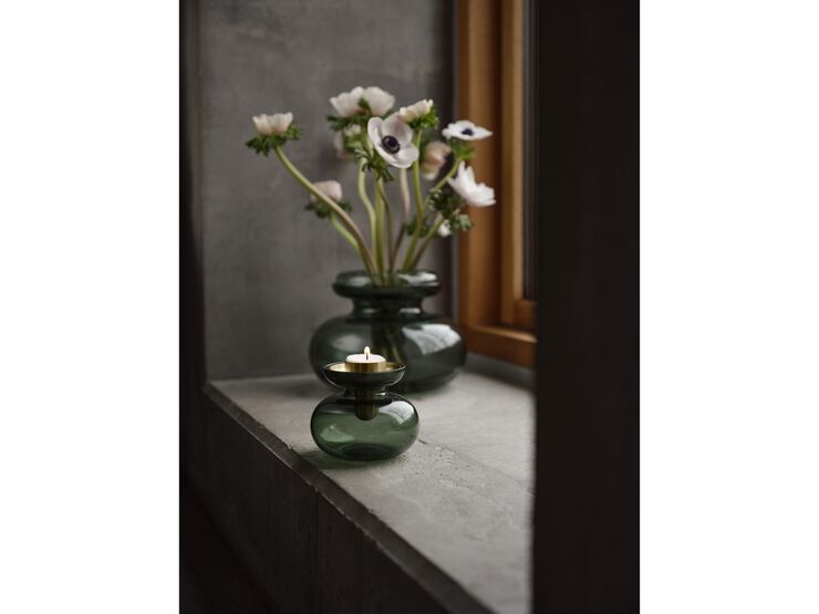 Vas/Ljusstake Inu 11 x 10 cm Smoked Grey/Steel