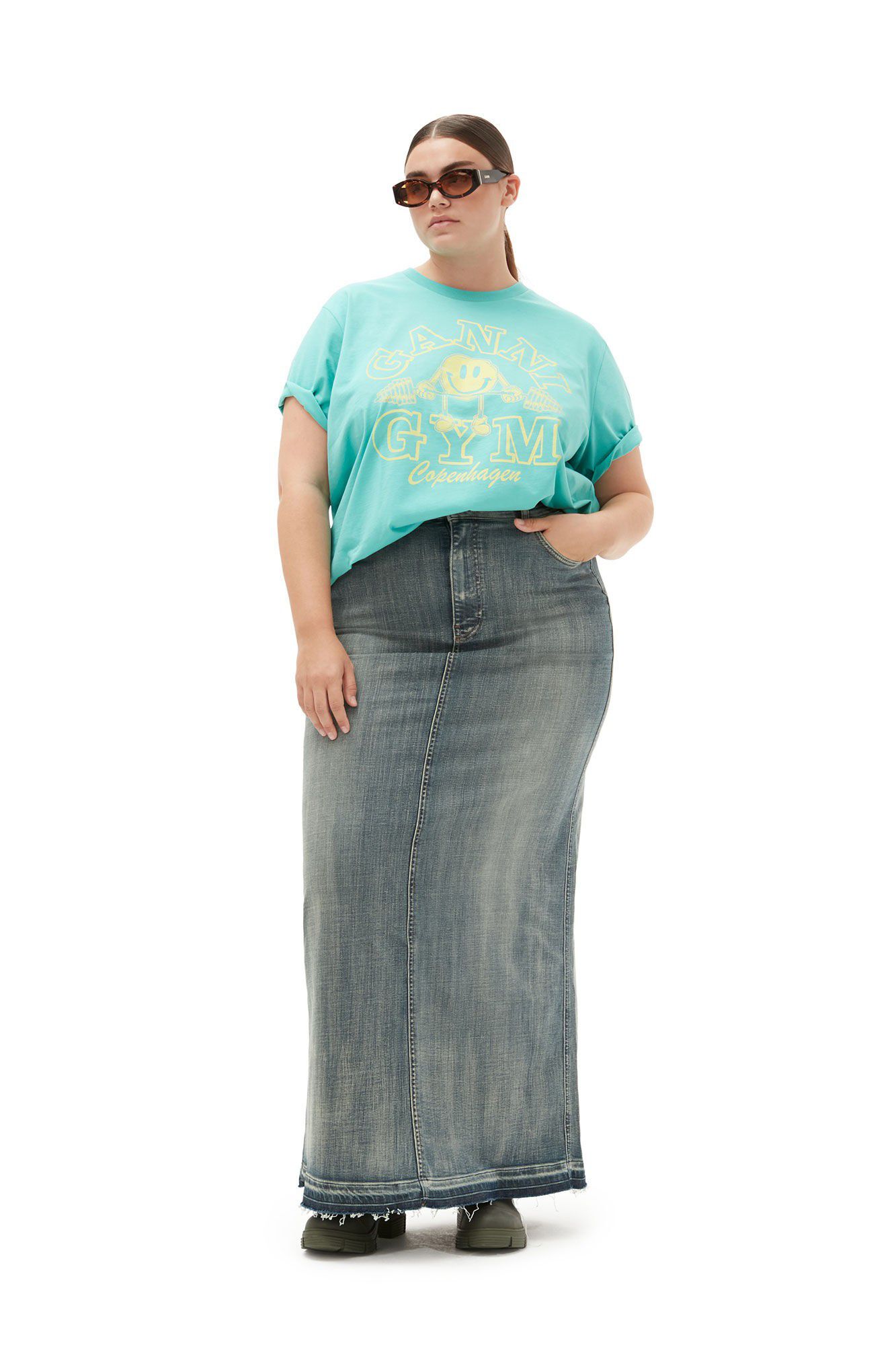 Tint Edge Denim Maxi Skirt