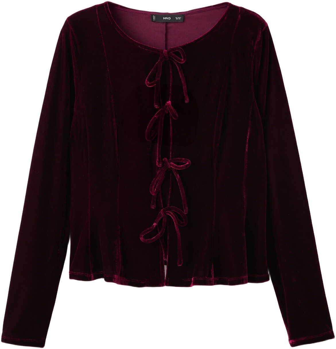 Velvet blouse with bows