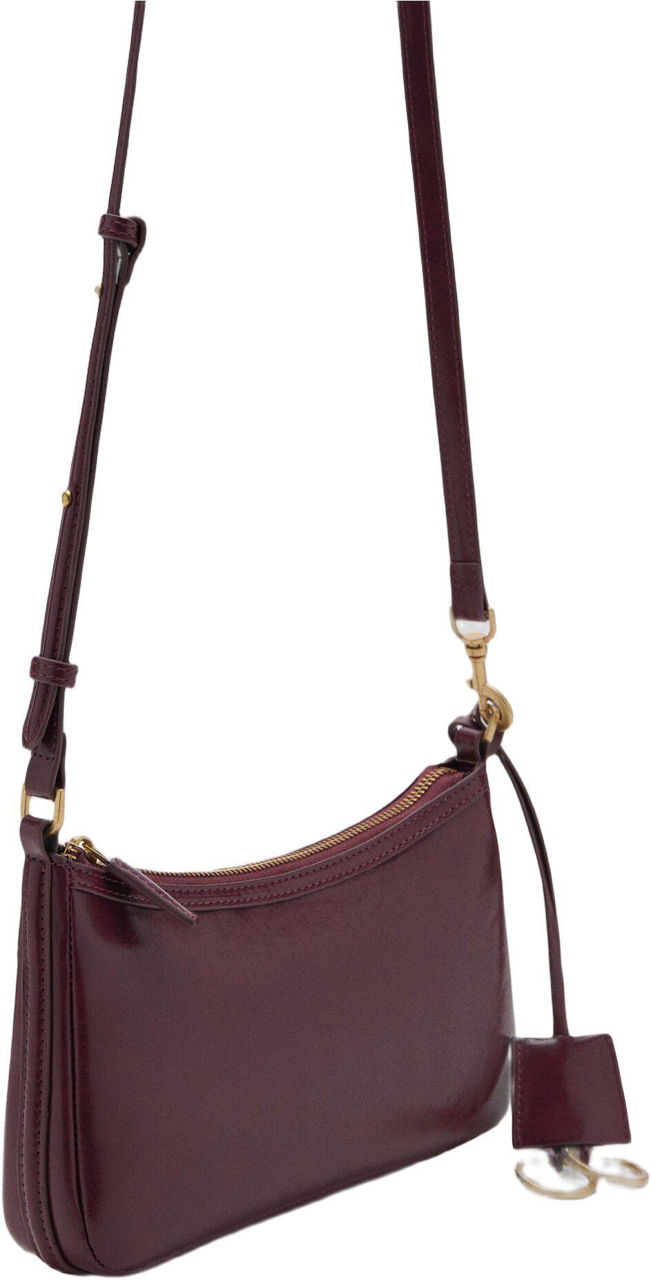 Crossbody bag with charms and rings