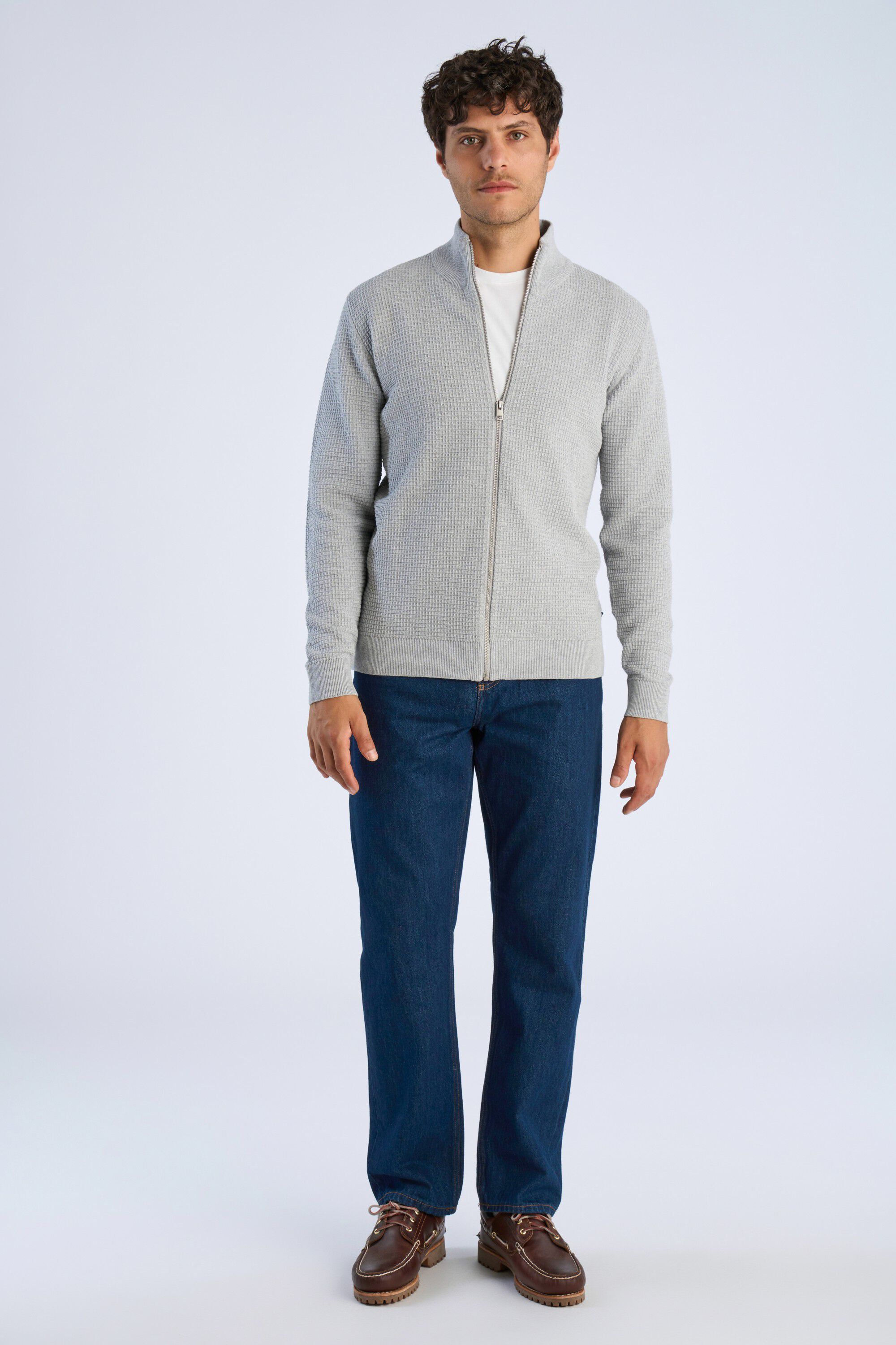 Knitted zip cardigan