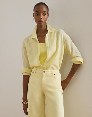 Relaxed Fit Striped Linen Shirt