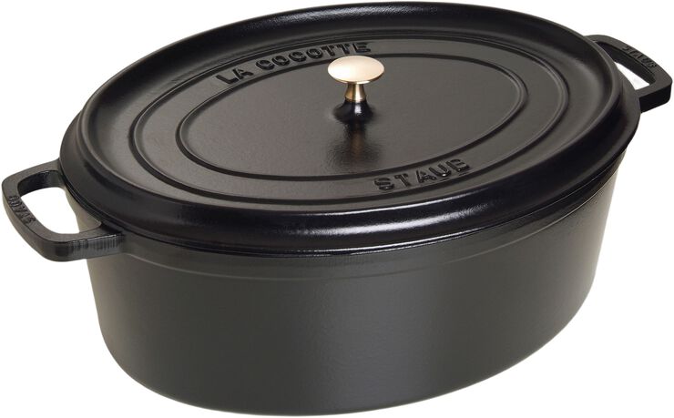 La Cocotte Gryta 41 cm / 12 l, Oval, Svart, Gjutjärn