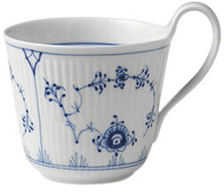Blue Fluted Plain kopp med h&ouml;gt handtag 33 cl