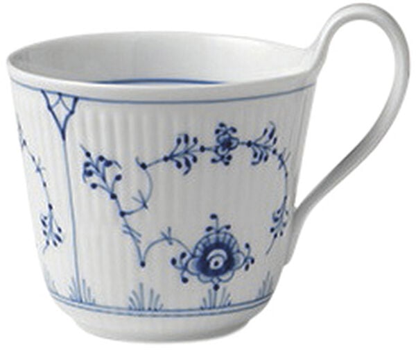 Blue Fluted Plain kopp med högt handtag 33 cl
