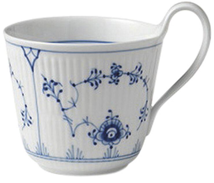Blue Fluted Plain kopp med högt handtag 33 cl