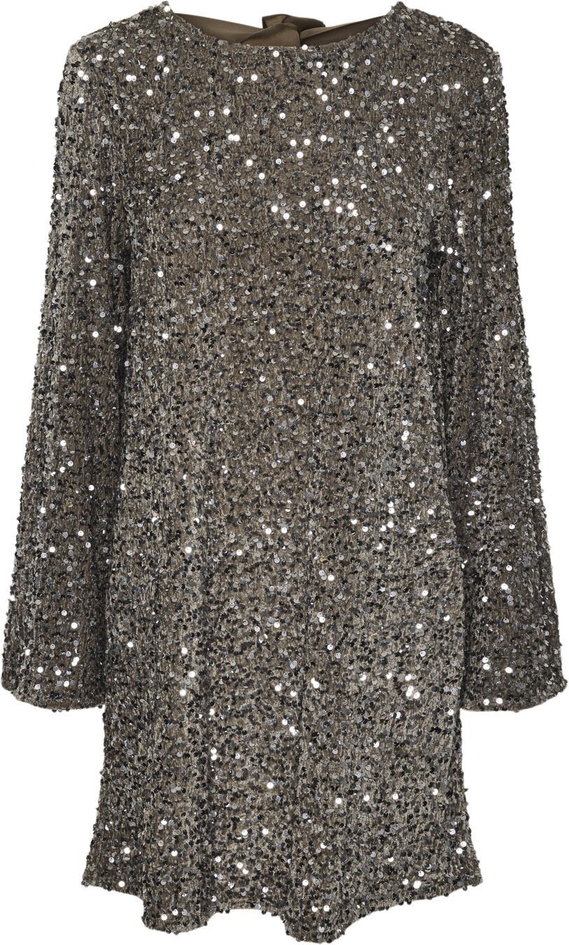 PCKAM LS DEEP BACK BOW DRESS BC