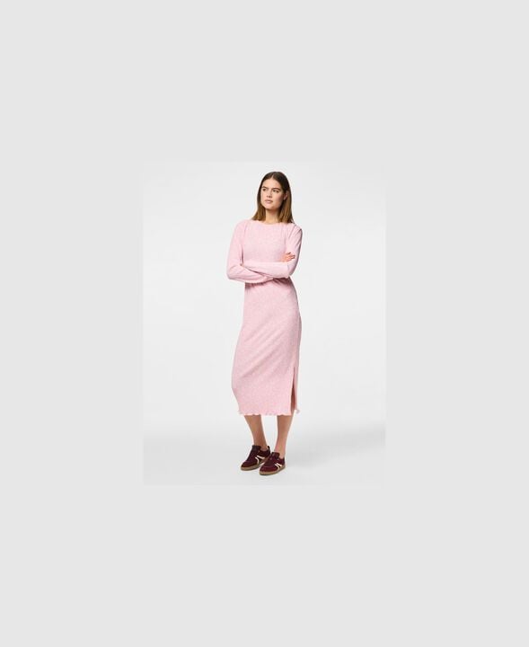 PCFLORA LS MIDI DRESS JRS BC