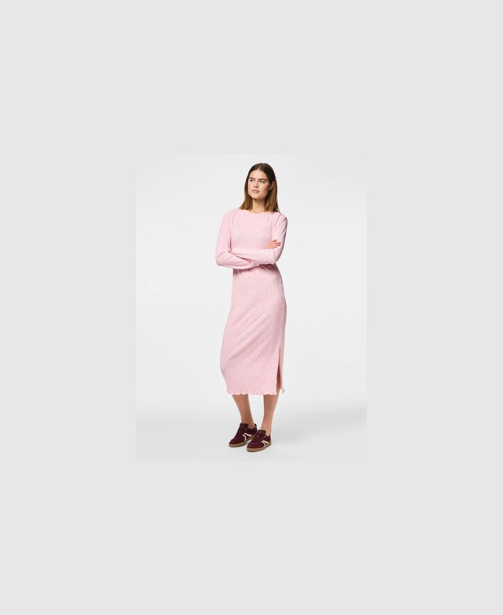 PCFLORA LS MIDI DRESS JRS BC