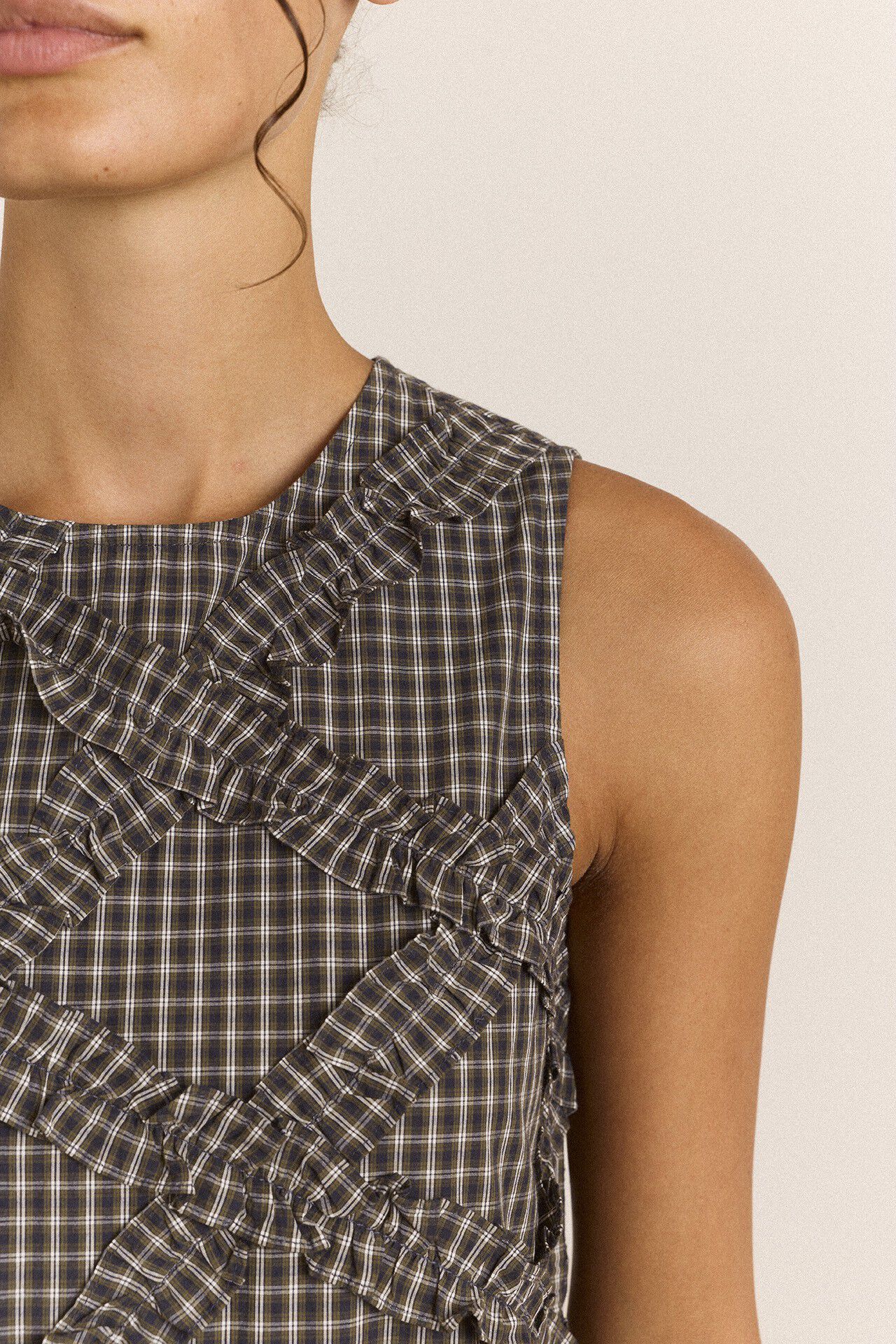ELORA MIDI SLEEVELESS MIDI DRESS - LYRA CHECK