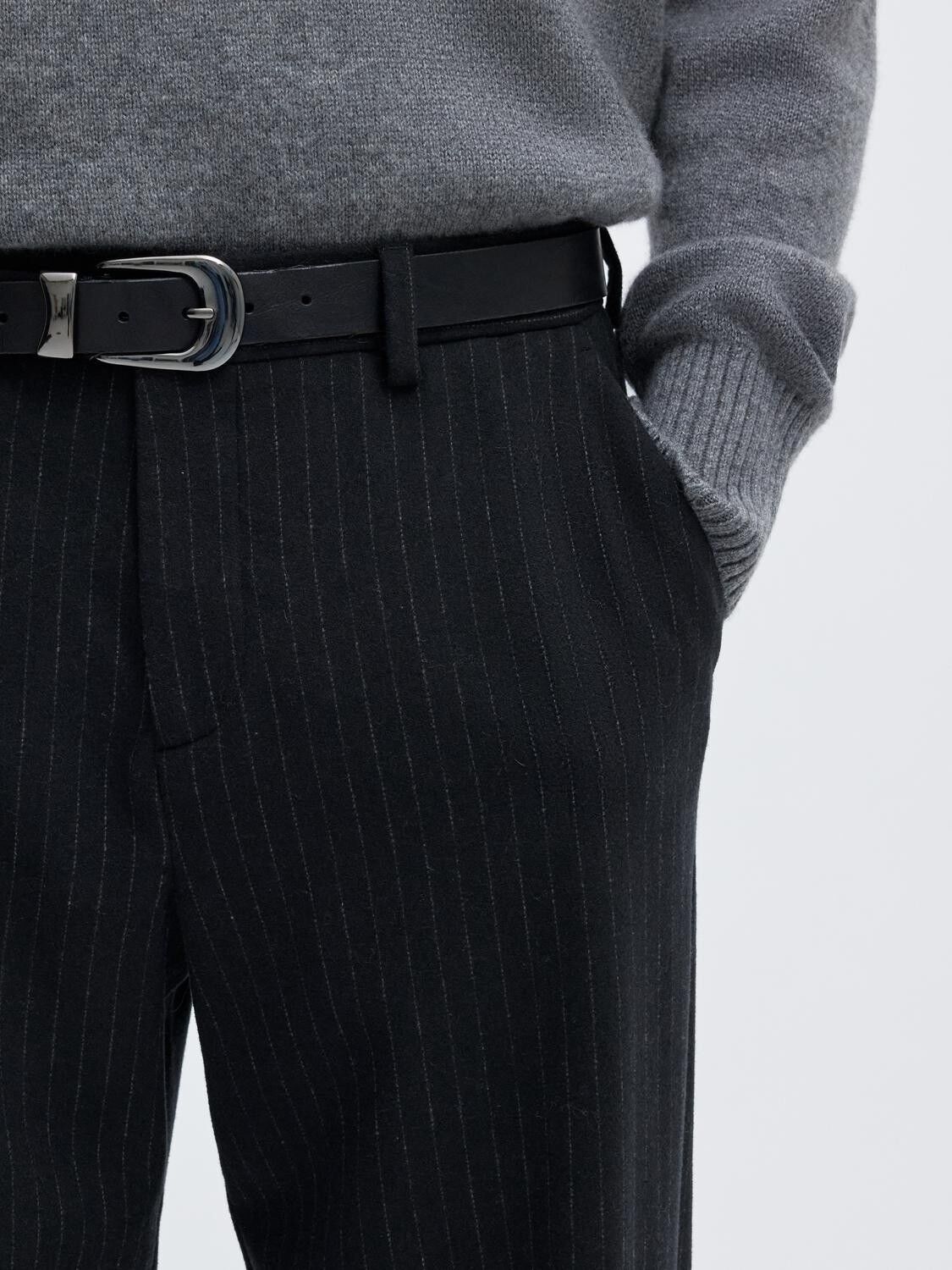 Slm220-Loose Luke Wool Bld Design Pant