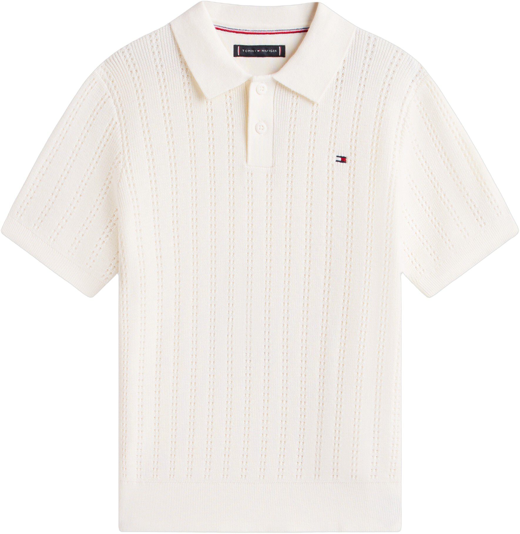 Regular Fit Open Knit Polo Shirt