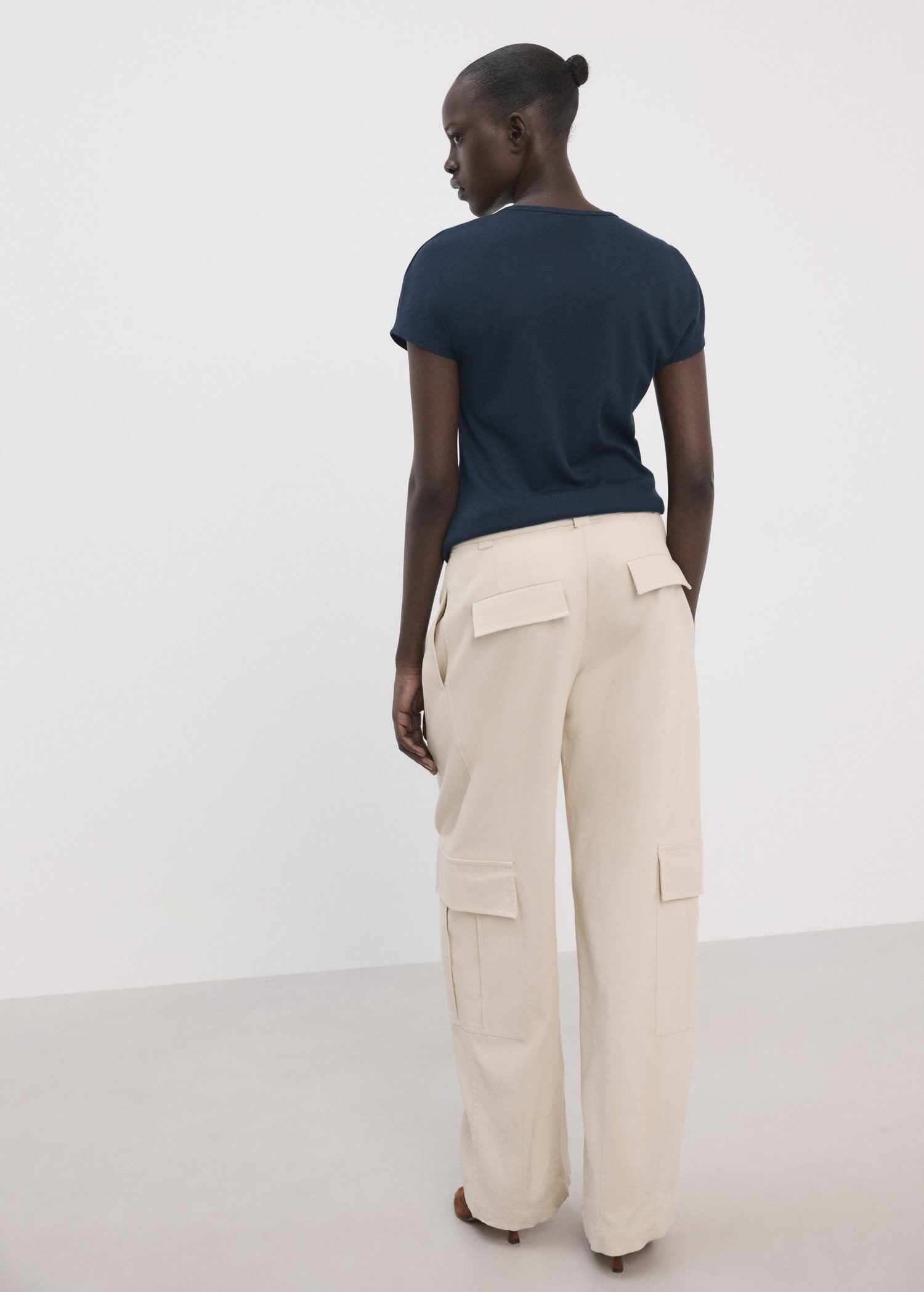 Short-sleeved cotton-blend t-shirt