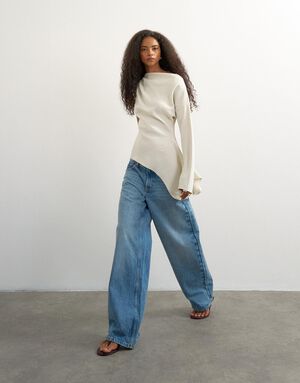 TSTENA ONE SHOULDER LS TOP WVN