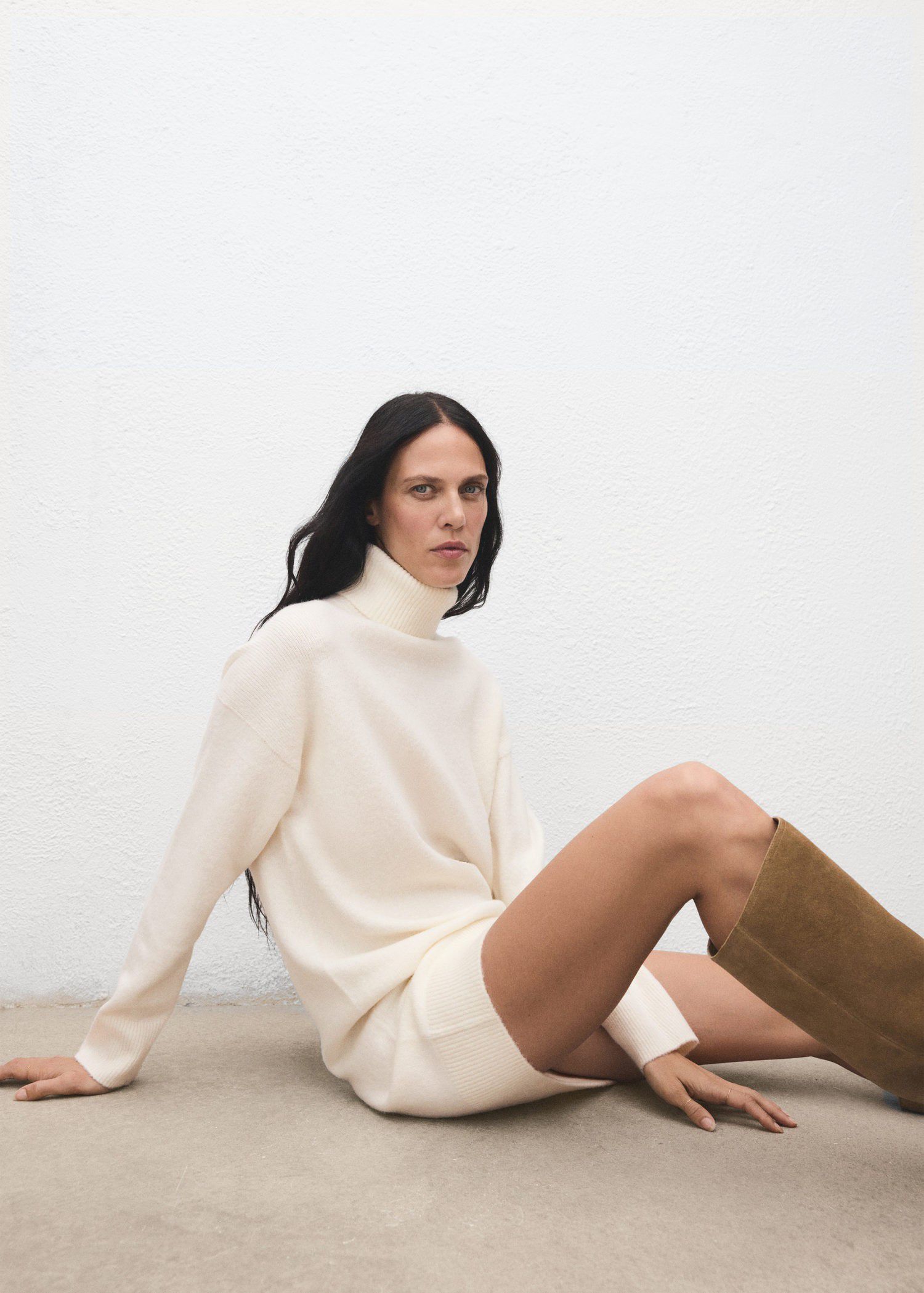 Knitted turtleneck dress