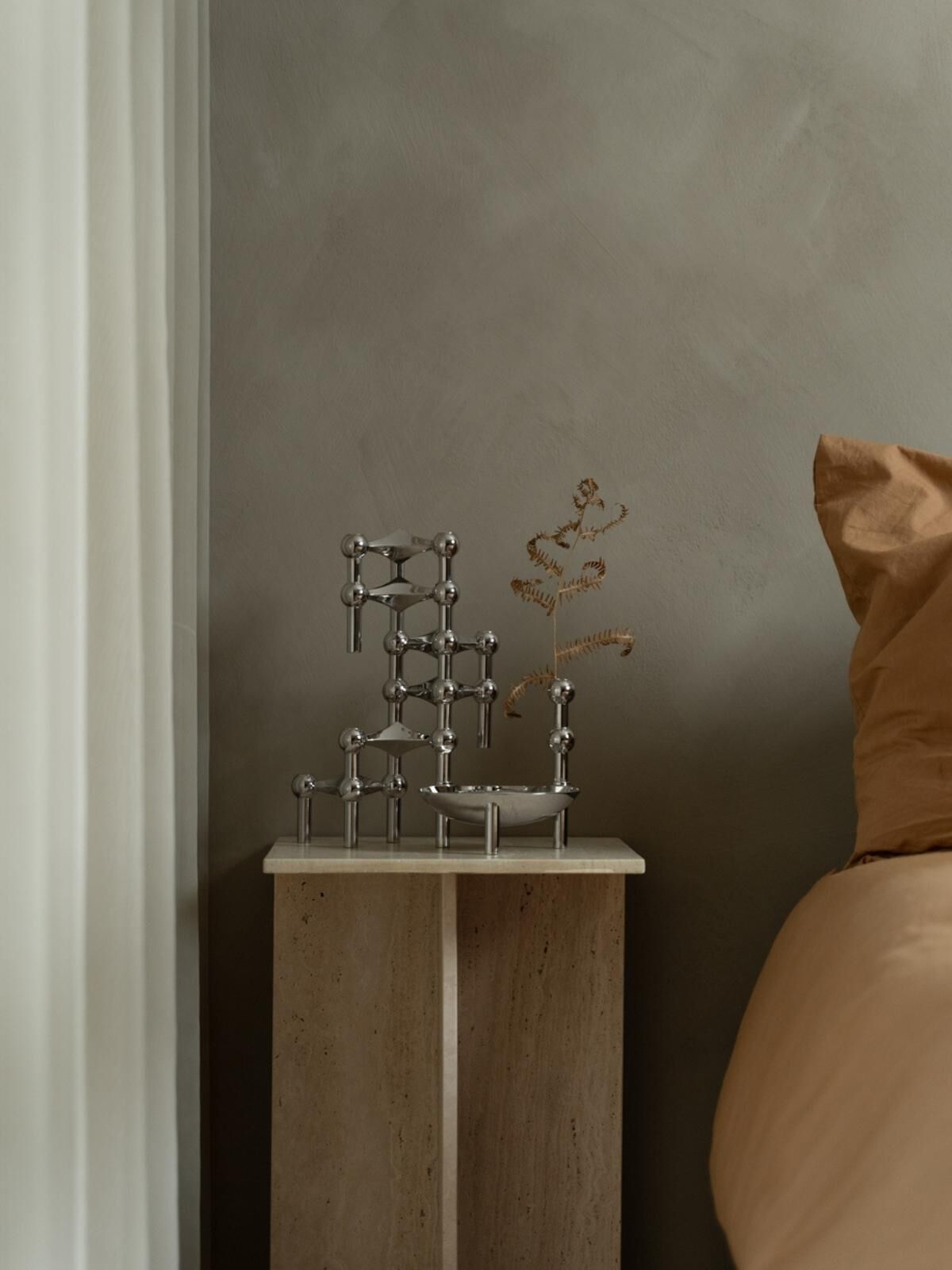 STOFF Nagel ljusstake krom