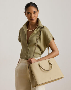 Crosshatch Leather Large Hanna Satchel