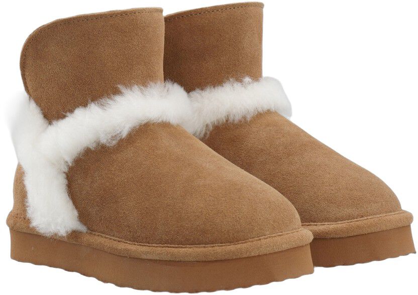 BIASNOW Flatform Fur Ankle Boot Suede
