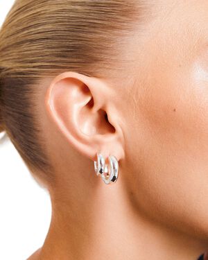 AICA chunky huggie hoop earrings silver-plated