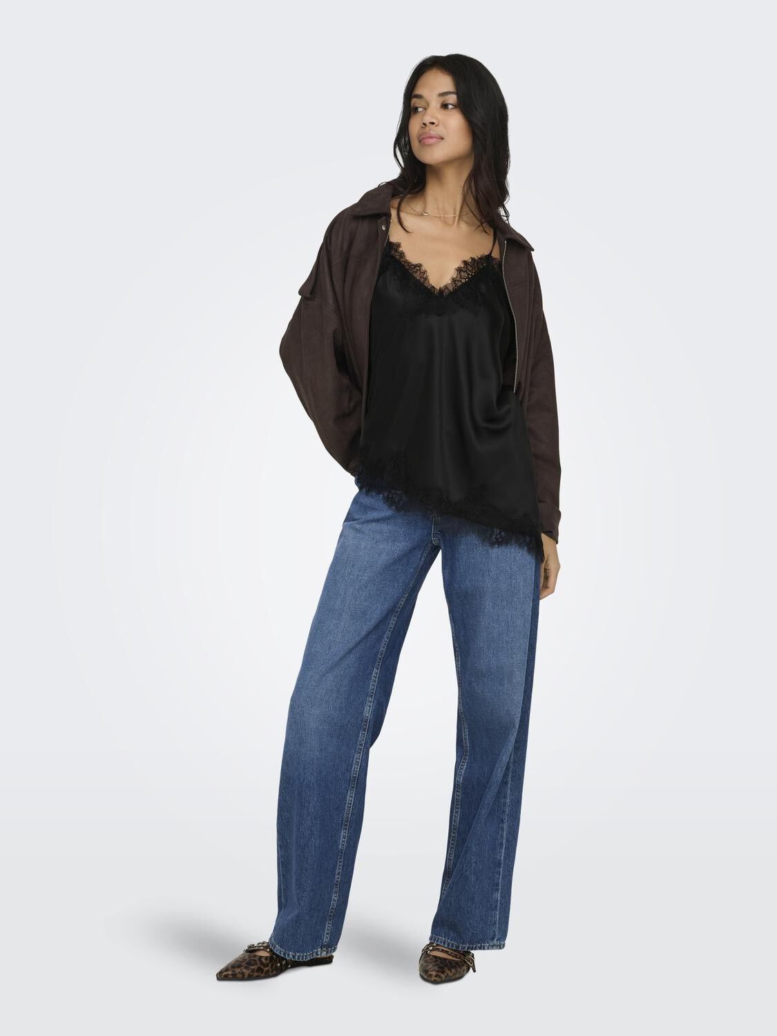 Onlbella Strap Satin Lace Top Wvn Ex