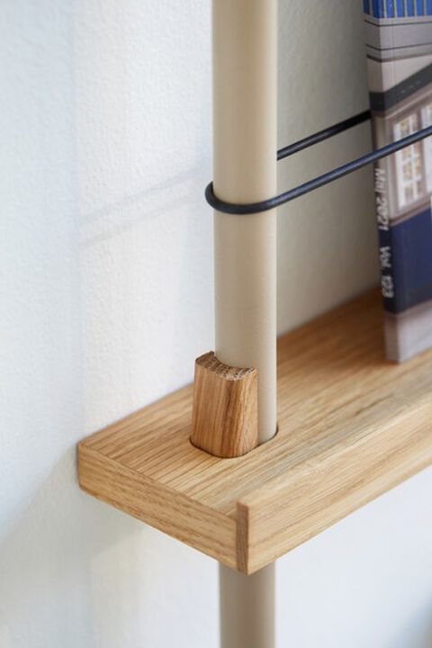 Box set, Magazine Shelving MS.115. 1, Oak shelves, Warm Grey