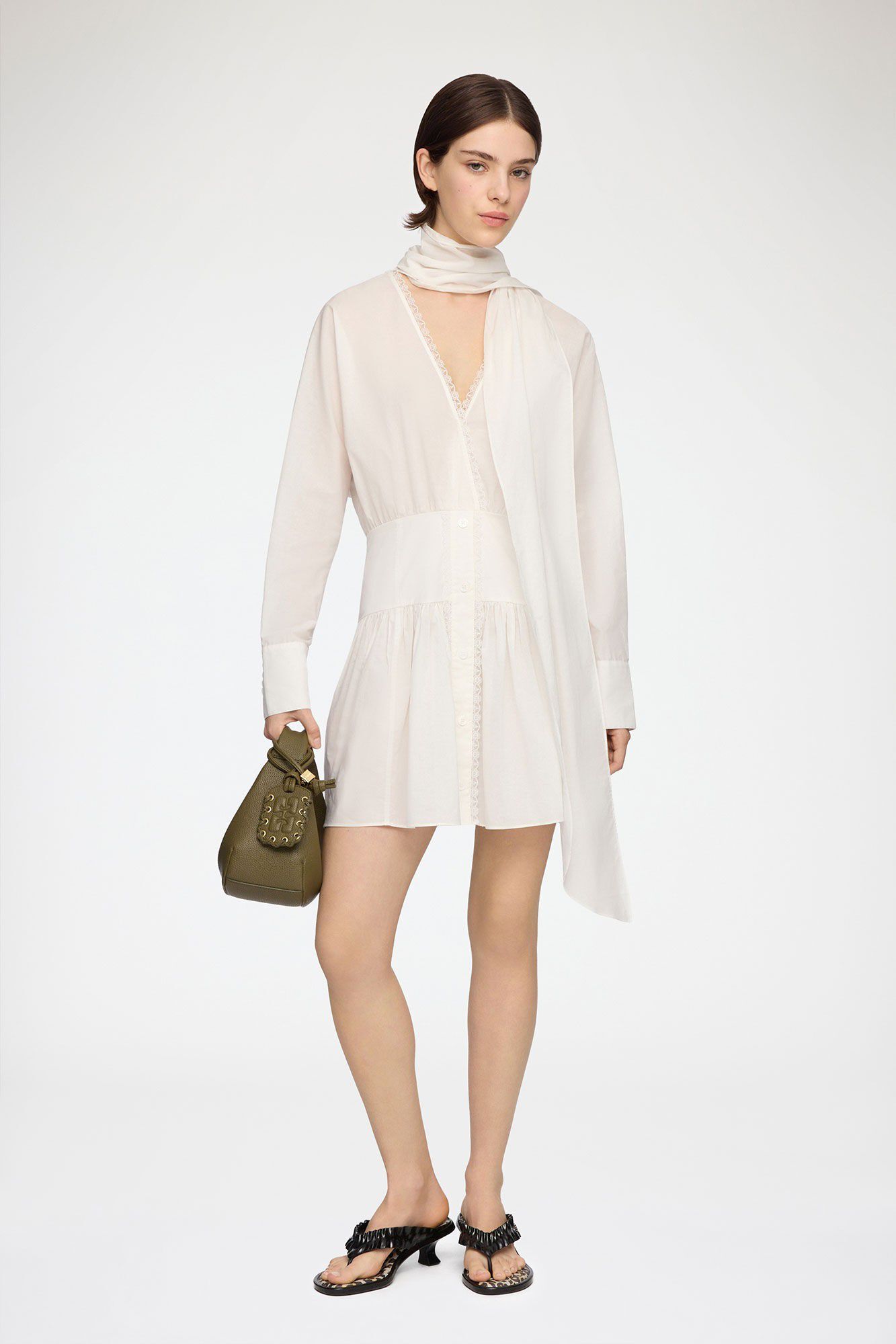 Cotton Voile Kimono Scarf Mini Dres